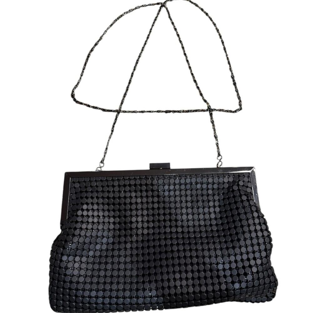 Bebe Elegant Matte Black & Gunmetal Evening Clutch